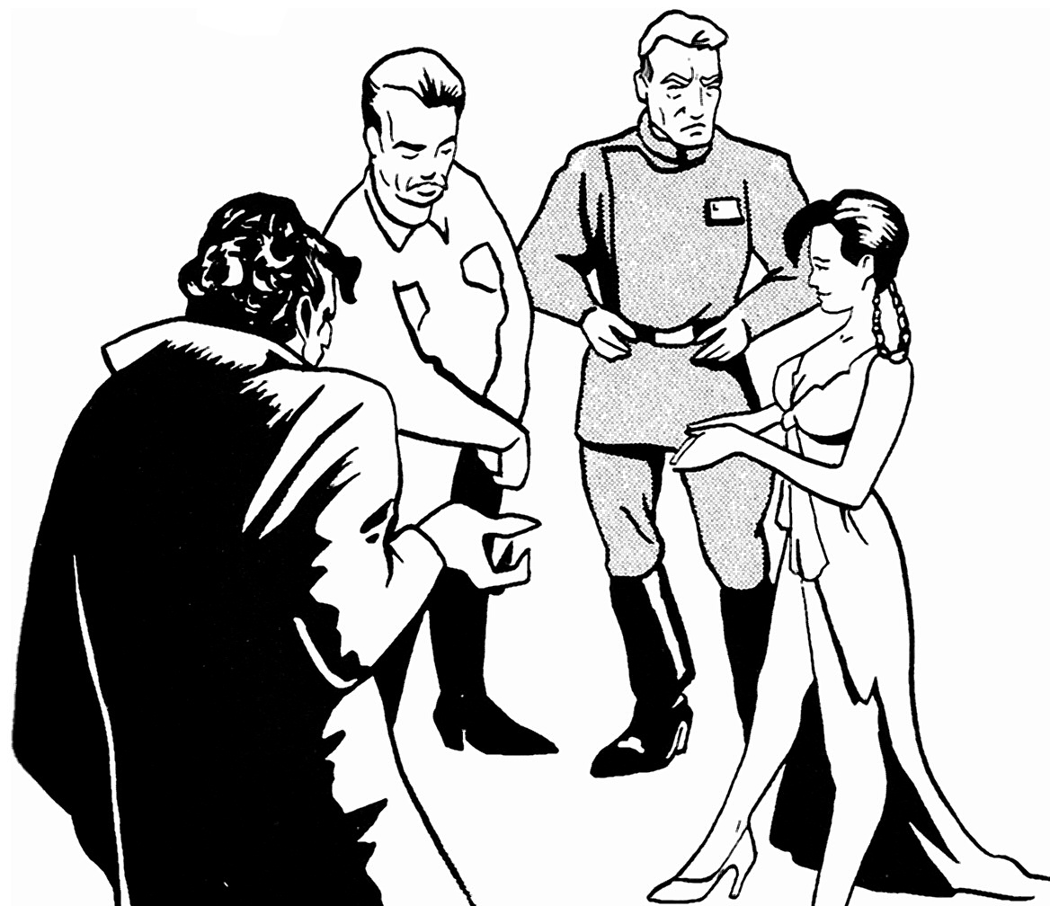 Jaalib Brandl meets Tork and Alexandra Winger shortly before the battle.