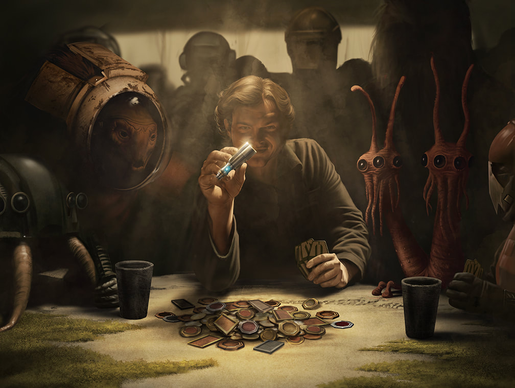 Han used his coaxium as a buy-in to play sabacc with Lando and win the Millennium Falcon.