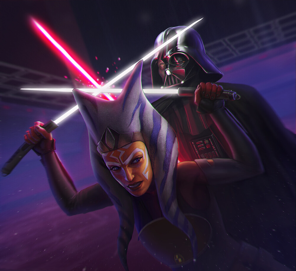 Ahsoka Tano confronted Darth Vader in the Malachor temple, and discovered his former identity as her Jedi mentor, Anakin Skywalker.