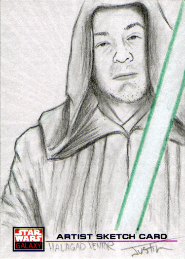 2009 Topps Star Wars Galaxy Series 4 sketch card by Justin Chung