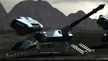 An Imperial mobile artillery unit deploys to bombard the Rebel base on Sarapin.