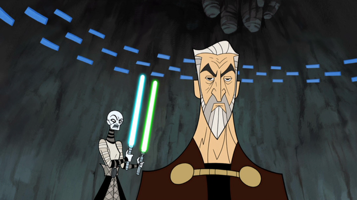 Darth Tyranus recruits Asajj Ventress.