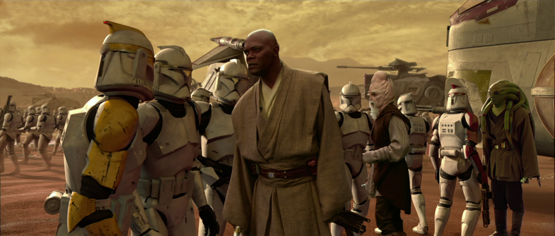 After taking command of the clone troopers, Windu and his fellow Jedi secured the Republic's first victory in the Clone Wars.