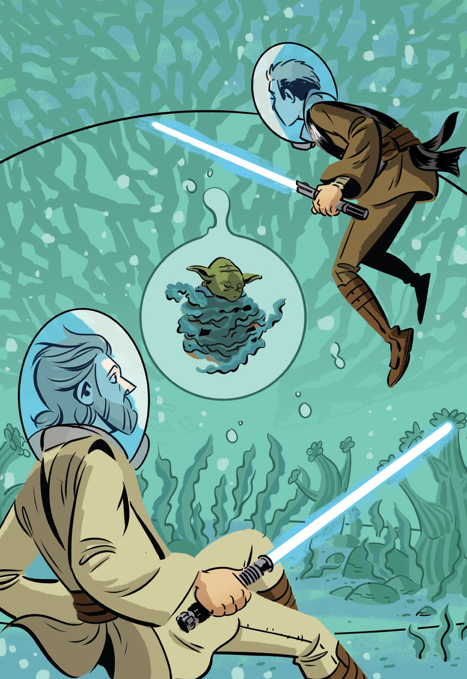 Kenobi utilizing his saber during the Rescue of Yoda.