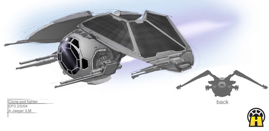 Alex Jaeger's design for a "clone pod fighter"