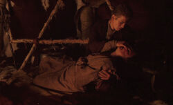 Shmi dies in her son's arms.