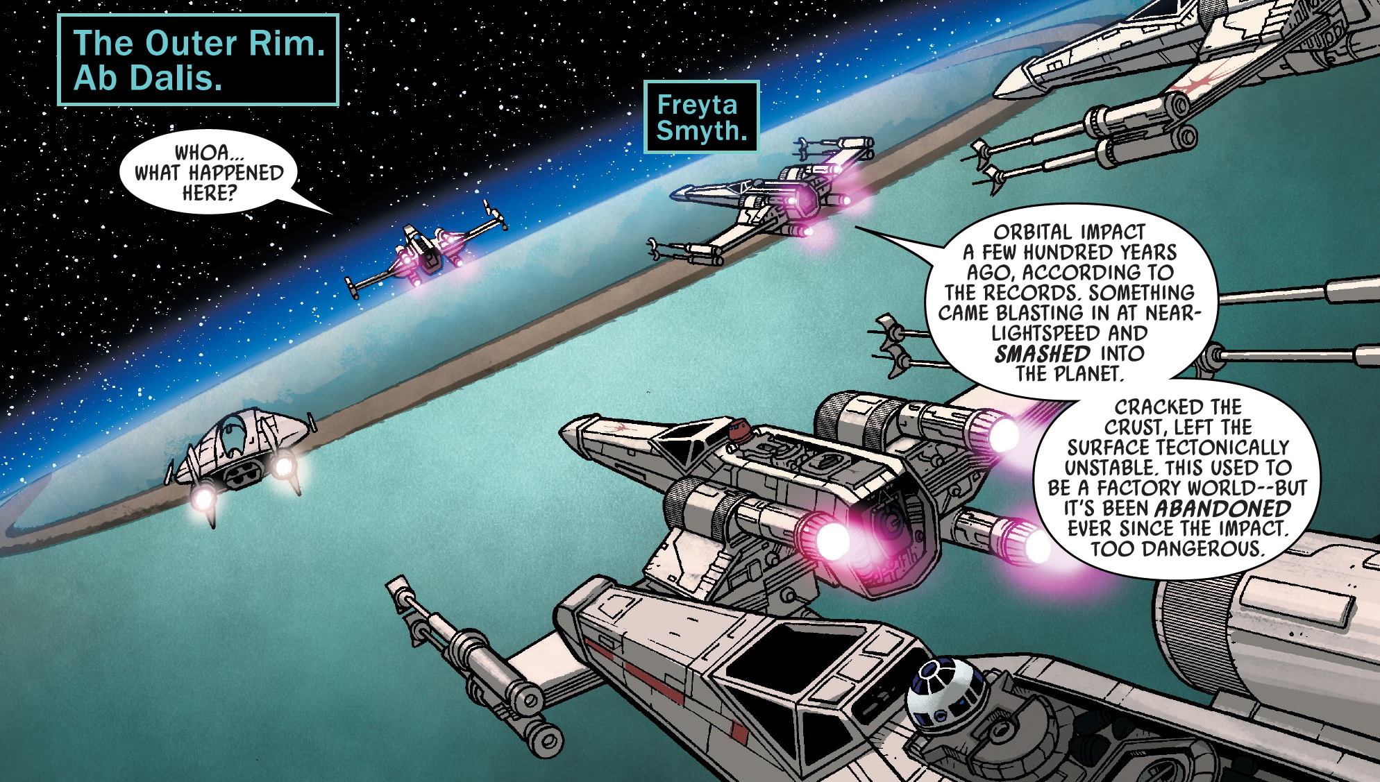 Skywalker and Starlight Squadron approach Ab Dalis.