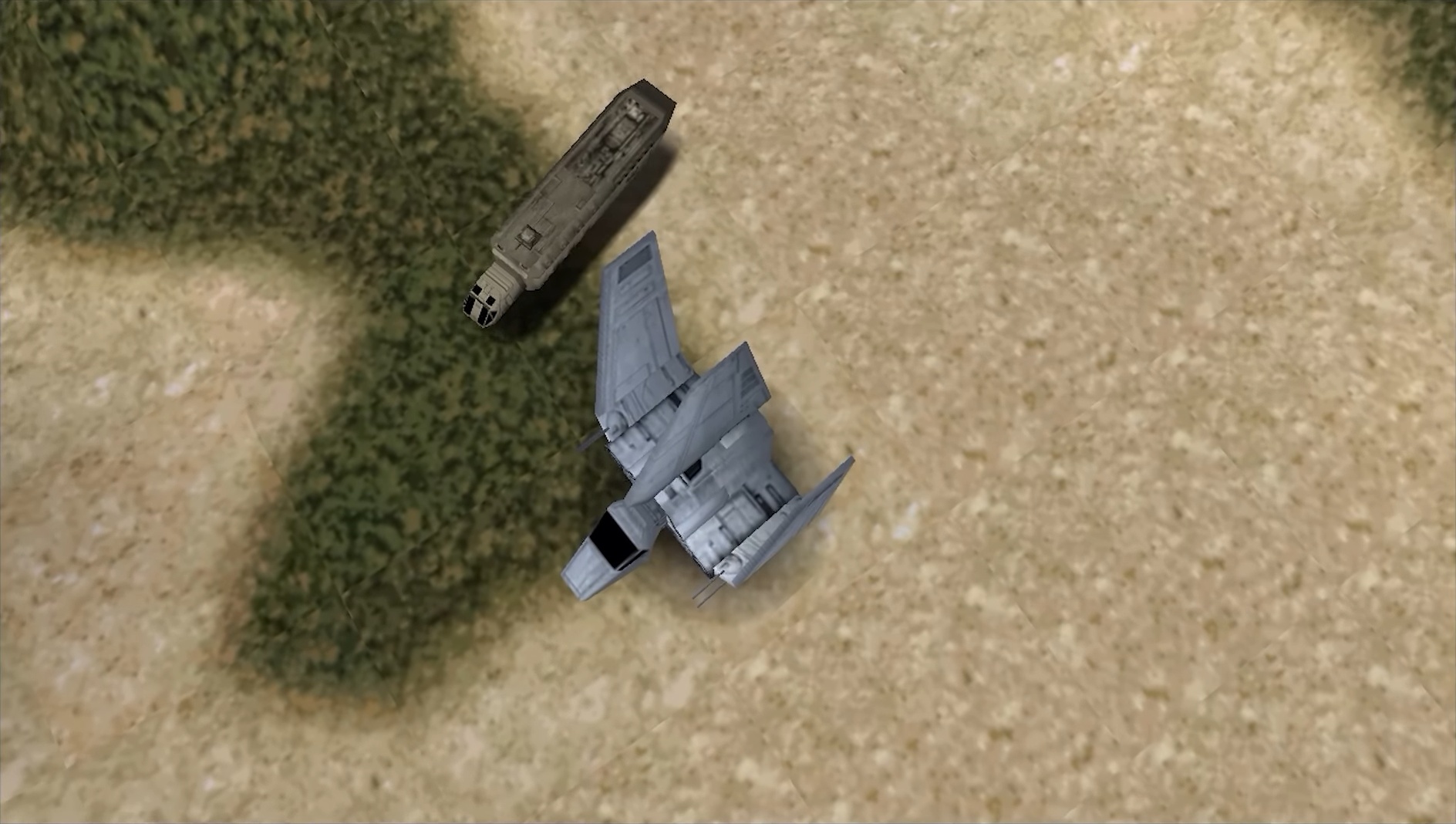 An Alliance shuttle meets with a Barkhesh Resistance transport.