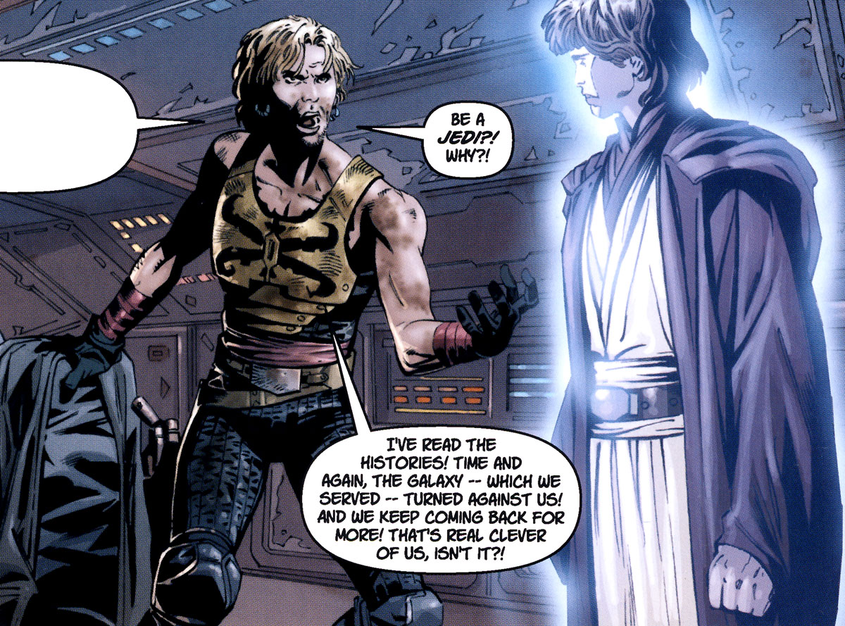 Cade is visited by the Force ghost of his famous ancestor, Luke Skywalker.