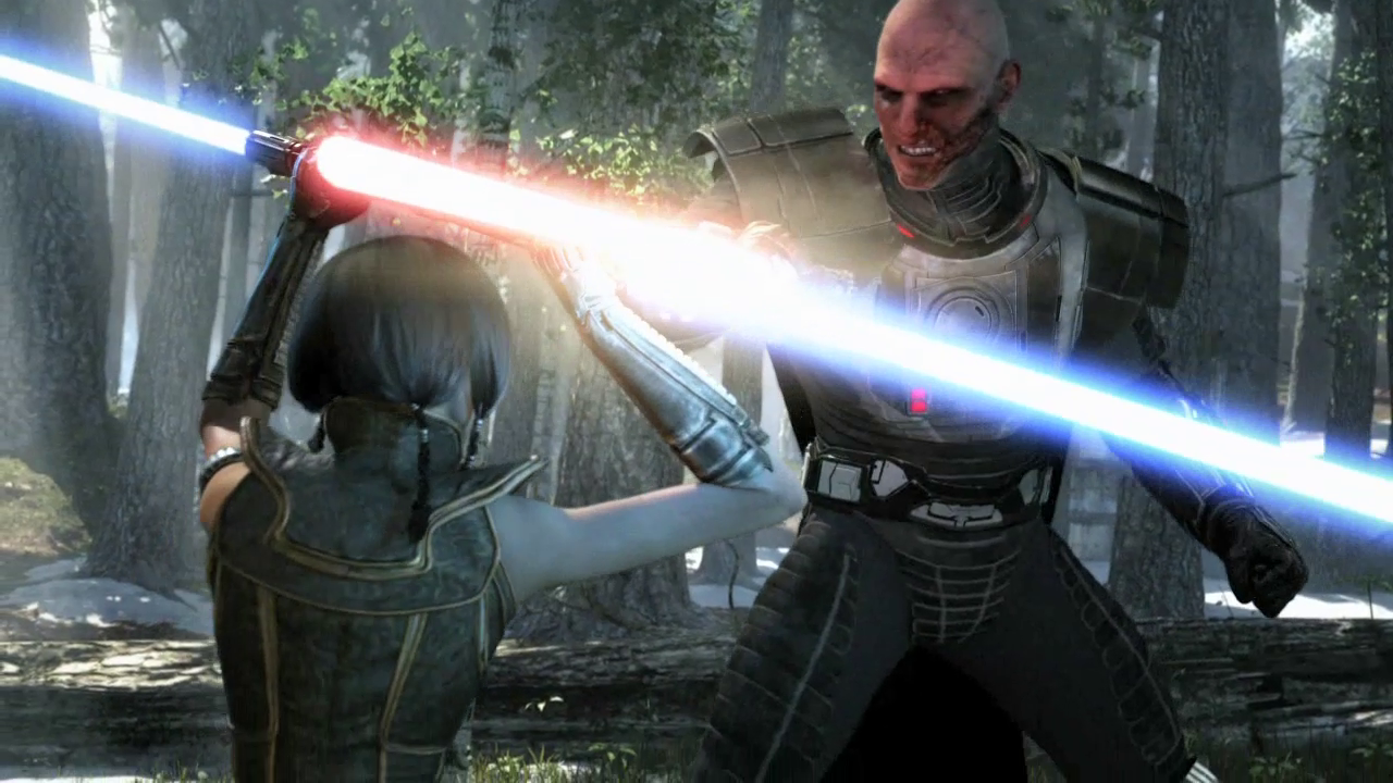 Darth Malgus battles Satele Shan on Alderaan.