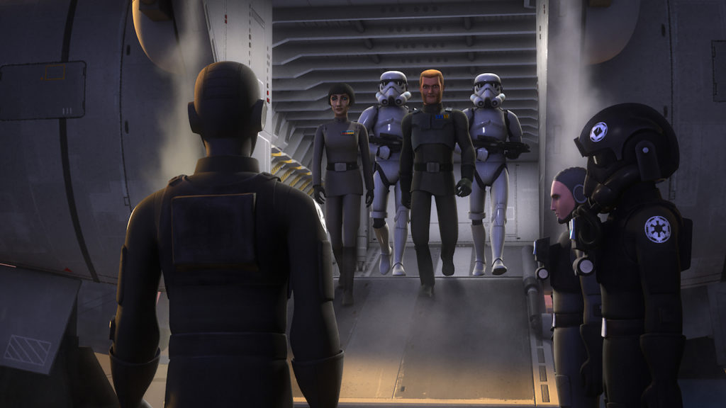 Governor Pryce and Agent Kallus visiting the Skystrike Academy.