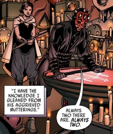 Working more closely with Qi'ra, Maul taught her many secrets of the Sith.