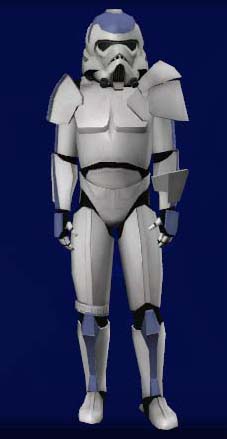 An Imperial storm commando wearing a painted version of Imperial shock trooper armor.