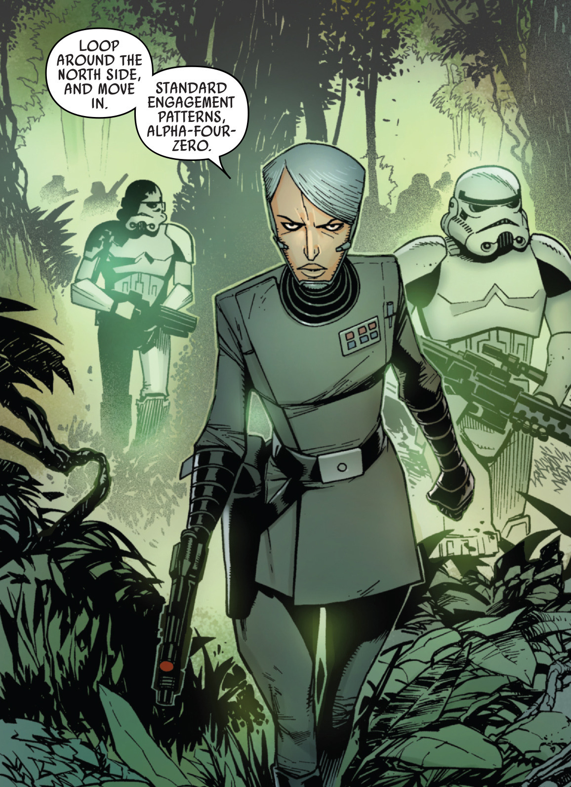 Tolvan on Yavin 4 in pursuit of Aphra and her crew.