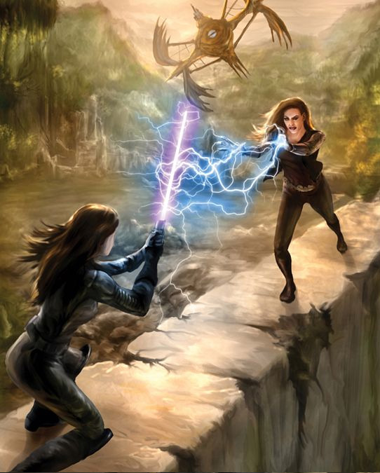 Vestara fighting Jaina Solo, Sword of the Jedi