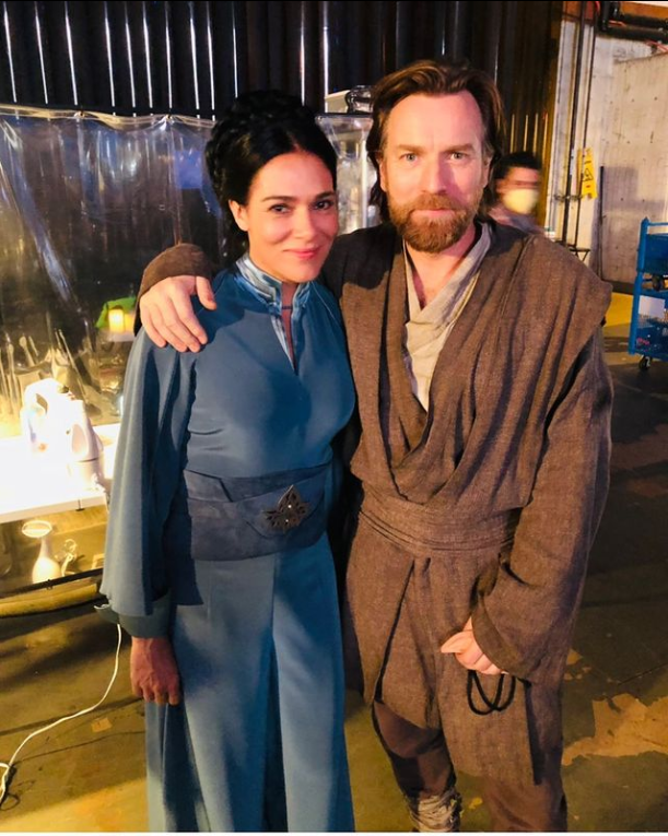 Simone Kessell with Ewan McGregor after wrapping on Obi-Wan Kenobi