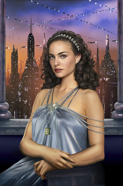 Senator Amidala during a quiet moment in her apartment.