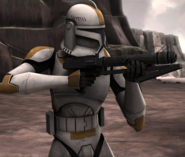 Clone Lieutenant Waxer during the Battle of Ryloth