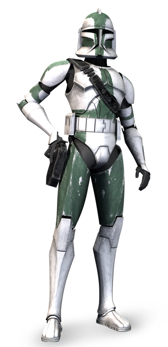 Commander Gree's armor featured markings similar to that of Green Company.