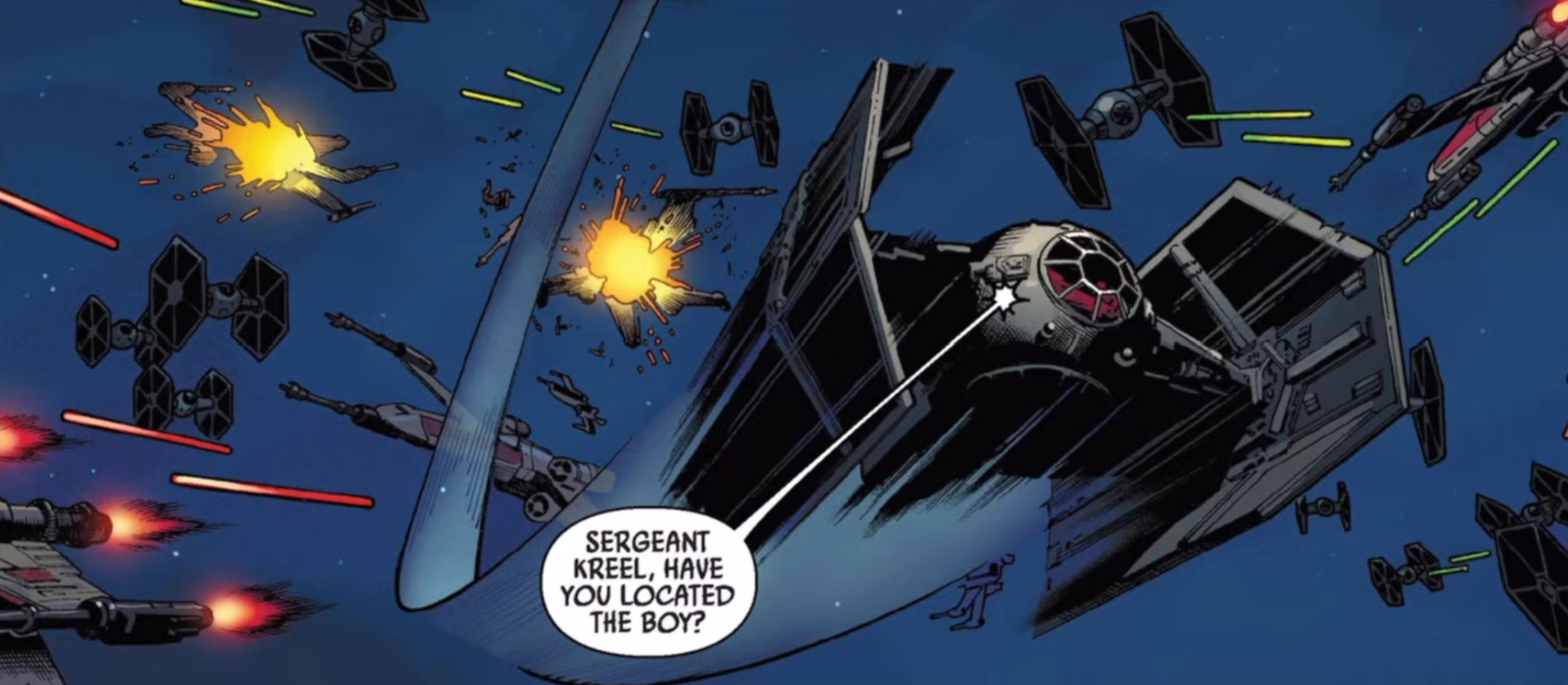 Darth Vader arrives at the siege on Tureen VII to capture Luke Skywalker.