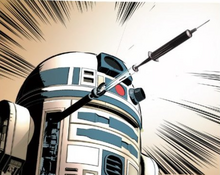 R2-D2 shoots syringe