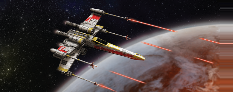 Janson piloting an X-wing starfighter