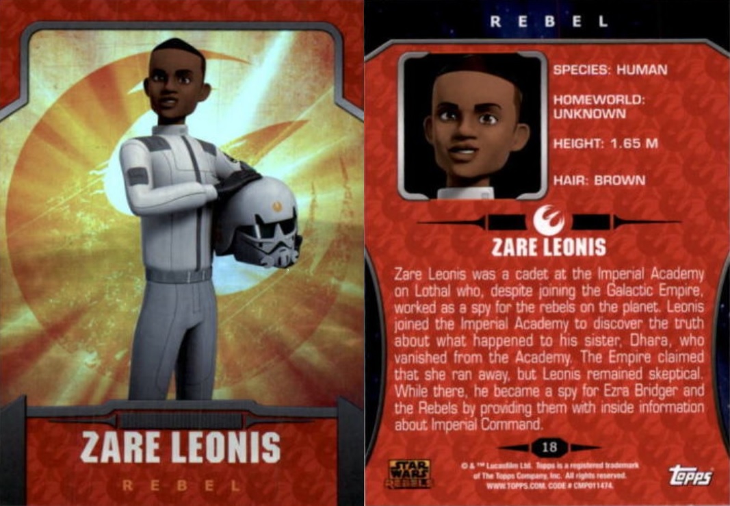 Topps trading card featuring Zare Leonis