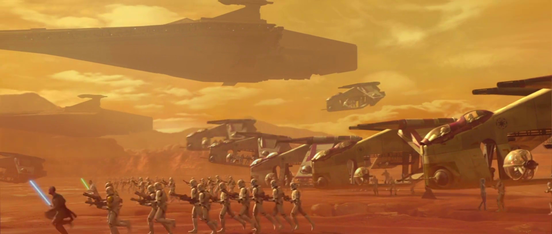 The Battle of Geonosis was the first battle in the Clone Wars.