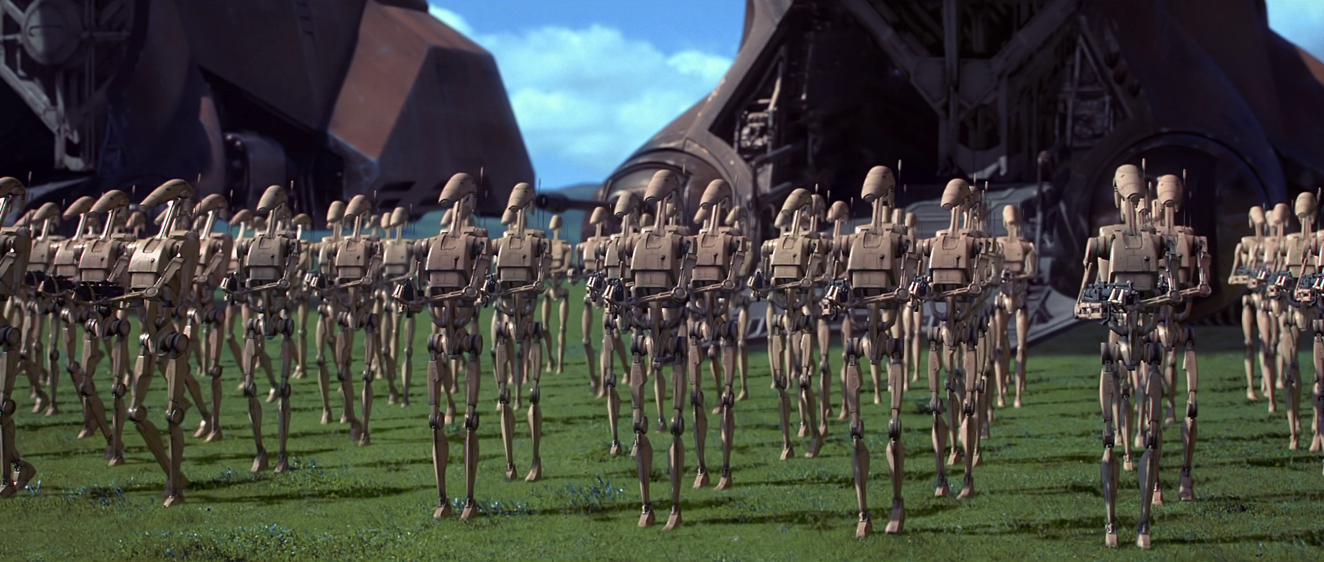 Thousands of B1-series battle droids were deployed against the Gungan Grand Army.