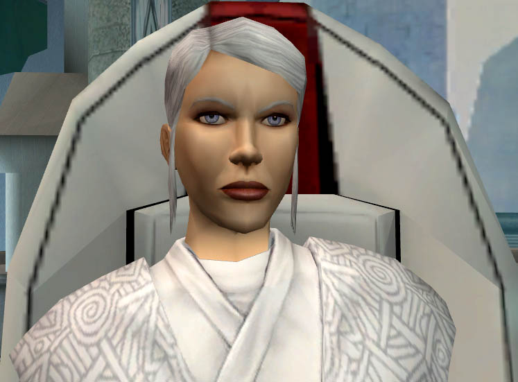 Jedi Master Atris attending the trial.