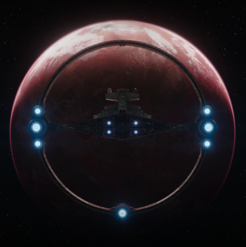 The docked Chimaera approaches Dathomir, bringing about the return of the Nightsisters to the galaxy.