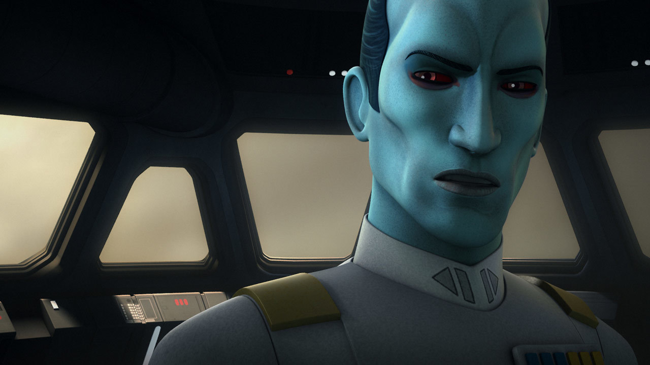 Thrawn, who debated Jedi philosophy with Ezra and questioned his reasoning for surrendering.