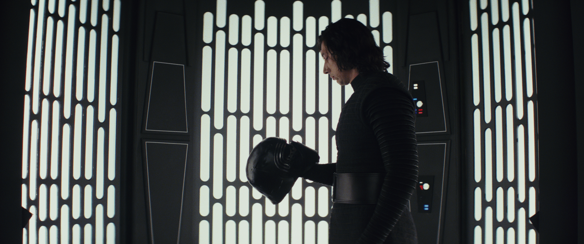 Scolded like a child by his master, Kylo destroyed the helmet that symbolized his heritage as the descendant of Darth Vader.