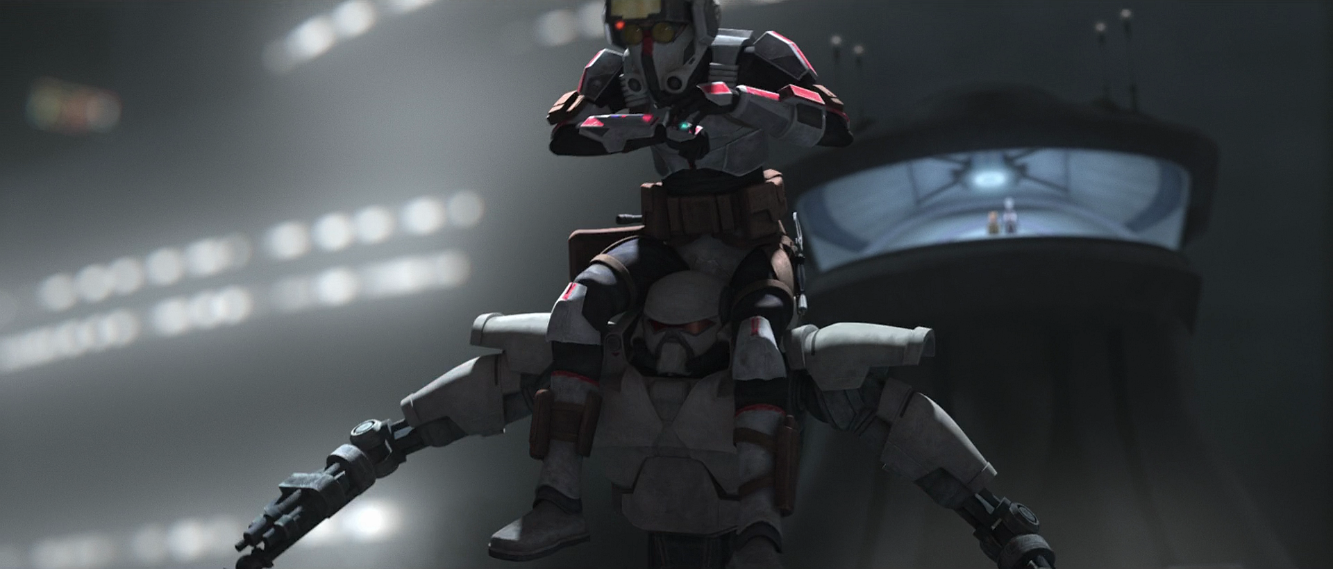 To prove their worth, Tech and his squad had to fight droids using live rounds.