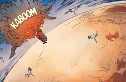 Yoda and Elder Tromak's shuttle is shot down over Vrant Tarnum.