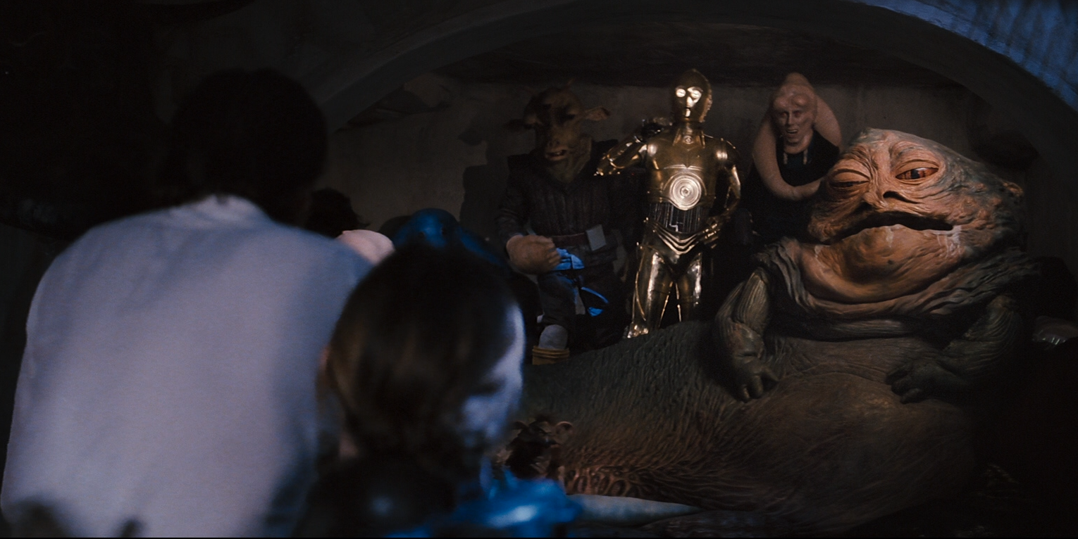 Ree-Yees stopped C-3PO from calling out while he hid with Jabba in the throne room in order to ambush Leia Organa as she freed Han Solo from carbonite.