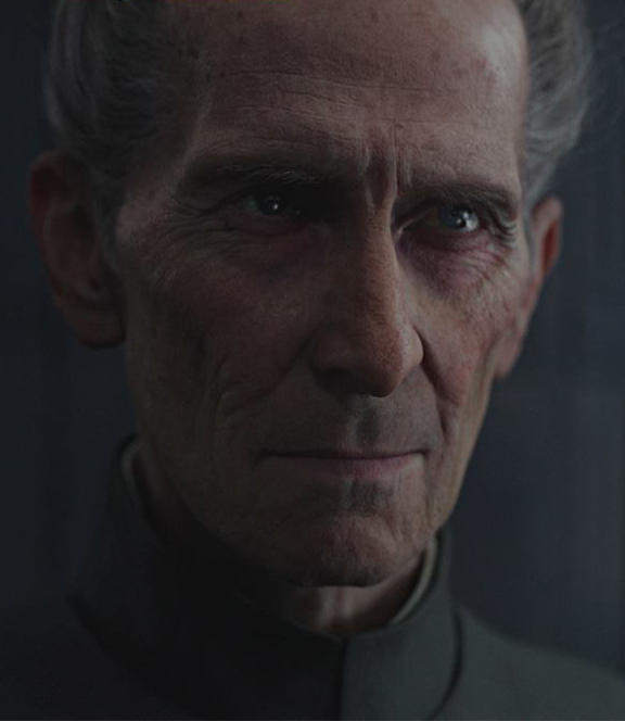 The finished recreation of Peter Cushing as Tarkin