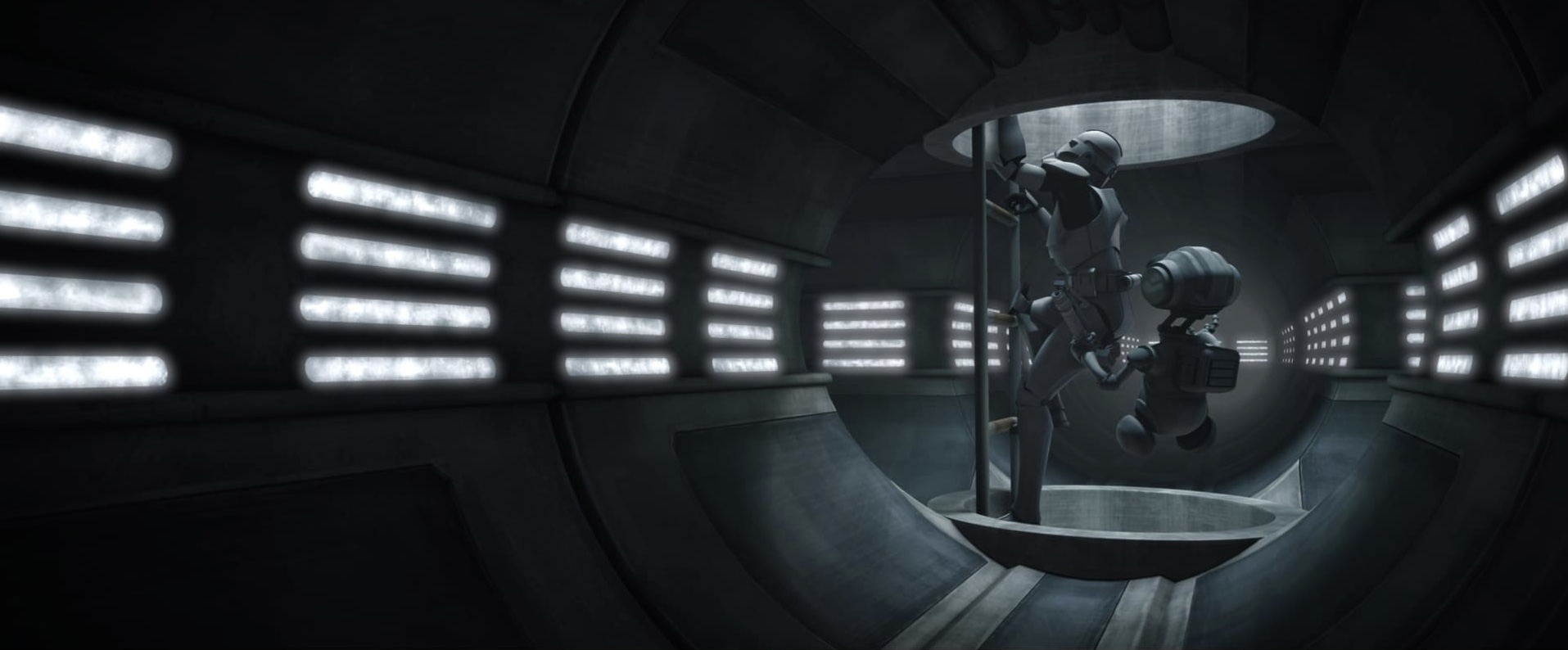 AZI-3 and Fives sneak around Kamino.