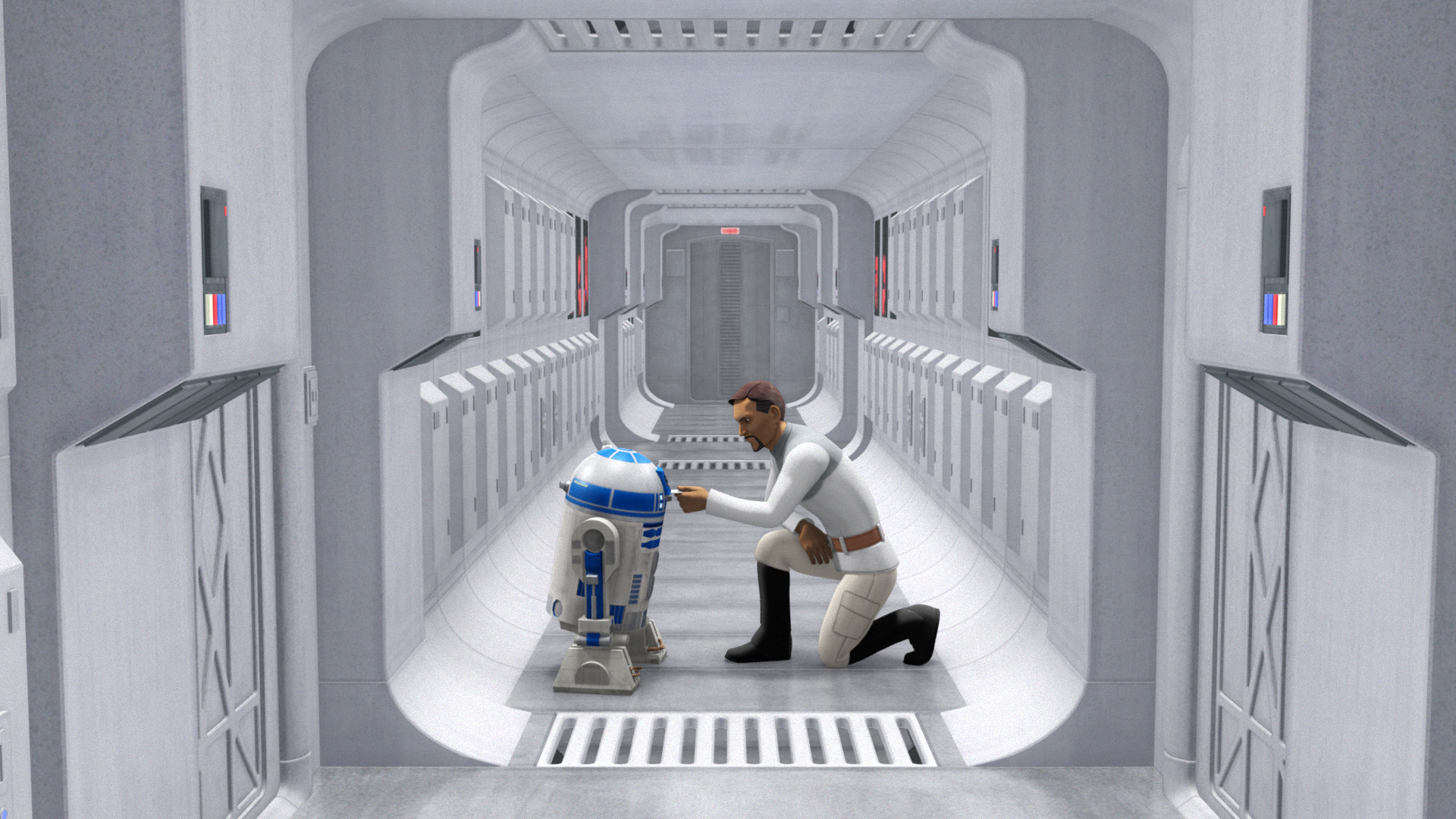 Organa has R2-D2 give him the information he gathered on the Spectres.