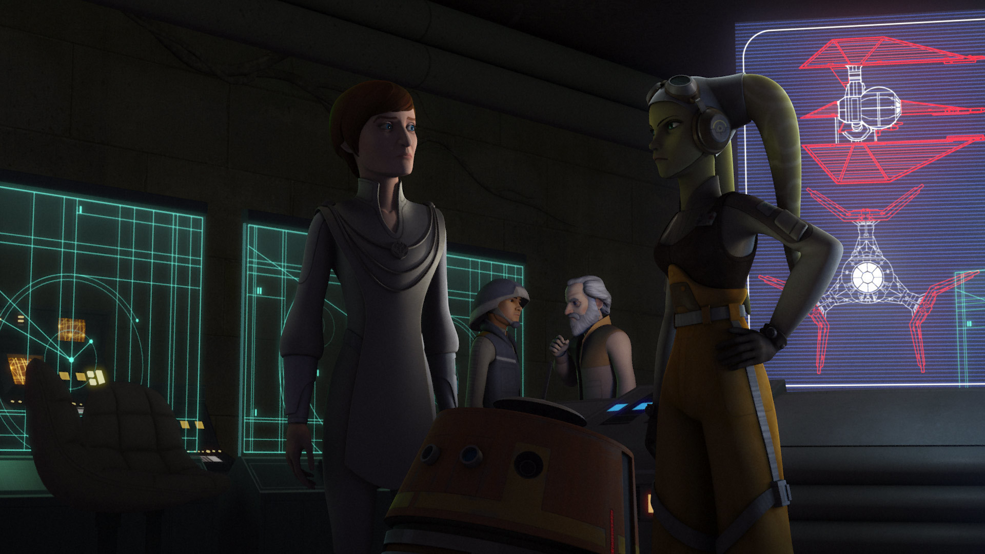 Hera petitioning Mon Mothma to intervene on Lothal