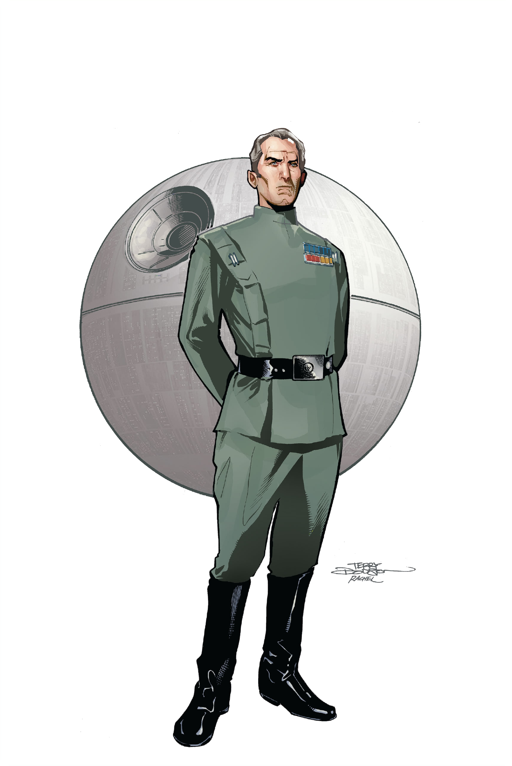 Grand Moff Wilhuff Tarkin (pictured) was dispatched to investigate Quelton's factory, as was Count Denetrius Vidian.