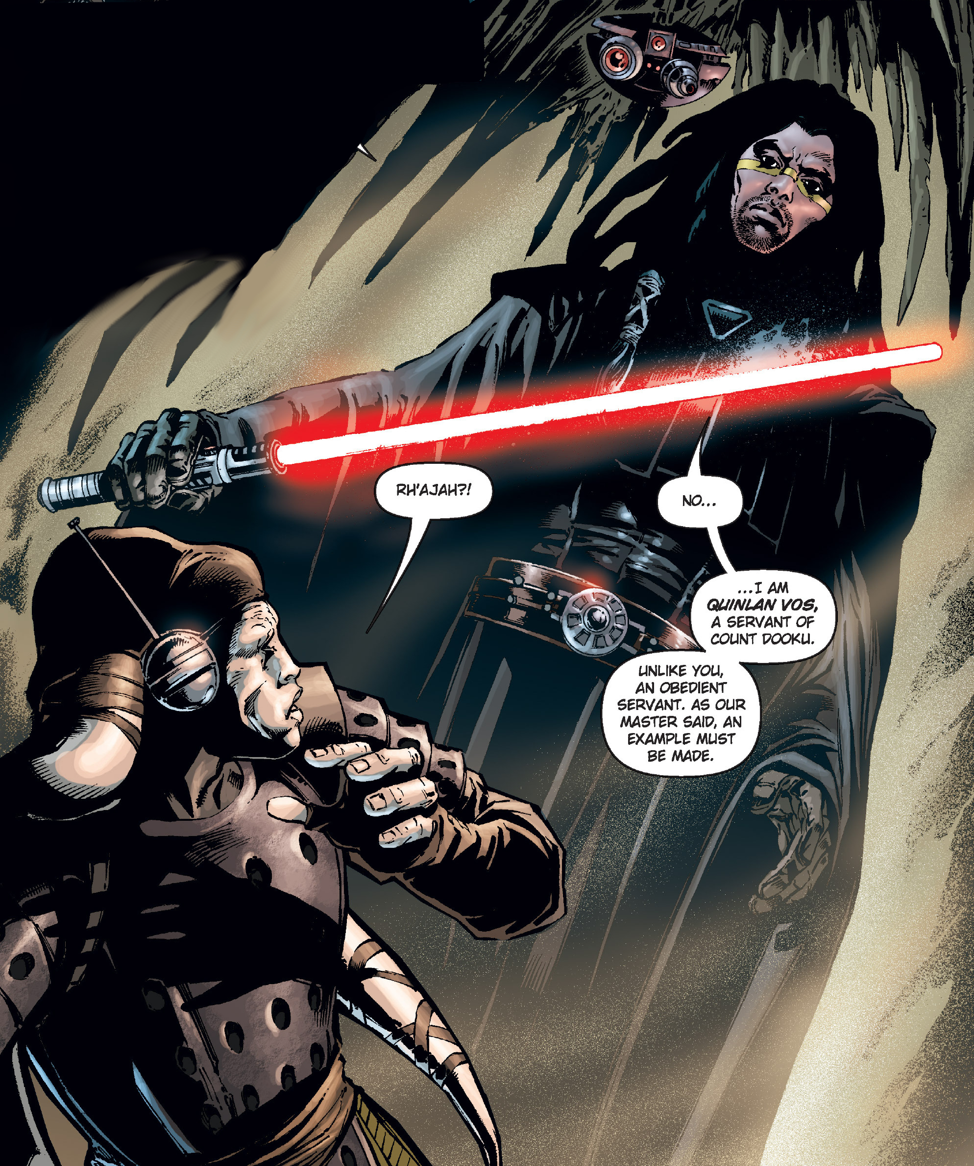 Fenn about to be executed by Quinlan Vos.