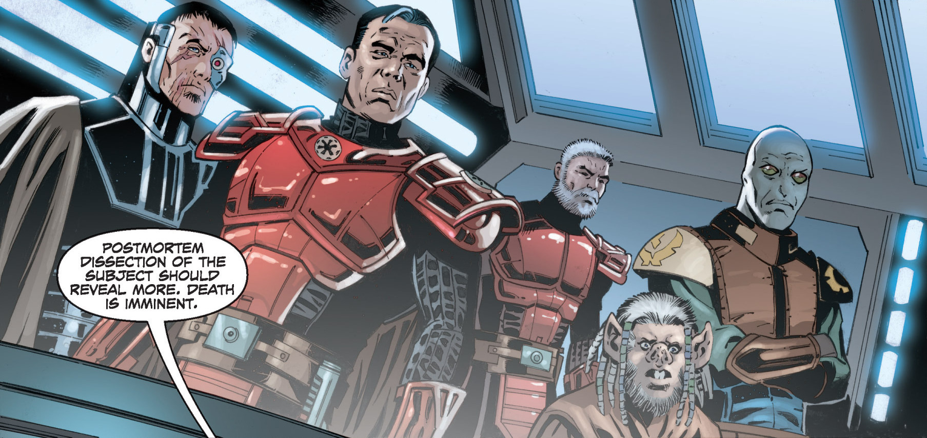 Gar Stazi and his allies learning about Darth Krayt's new Sith troopers.