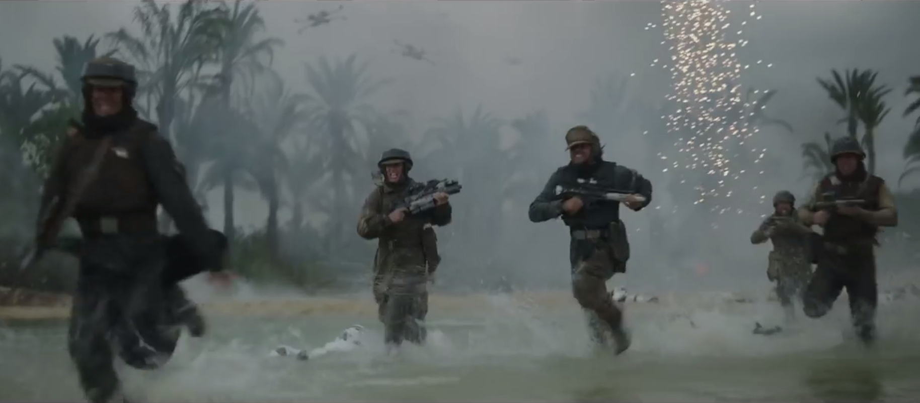 Rebel Marines fighting on the surface of Scarif