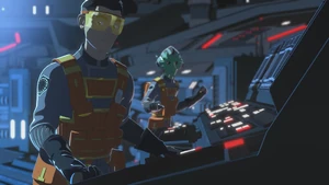 Kazuda Xiono and Neeku Vozo infiltrate the First Order supertanker fuel depot Titan to steal hardware for the Colossus.