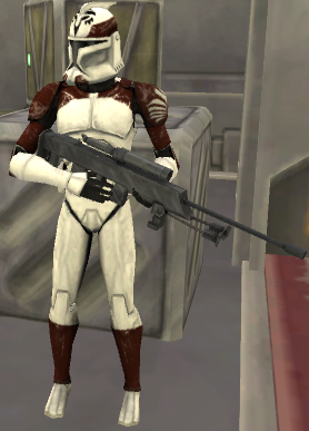 A Wolfpack clone trooper in their original Phase I colors