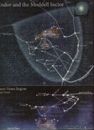 Endor and the Moddell Sector Inner Zuma Region (Side View)