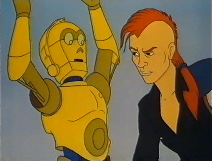 C-3PO and Thall Joben plot escape from the Fromm Gang.