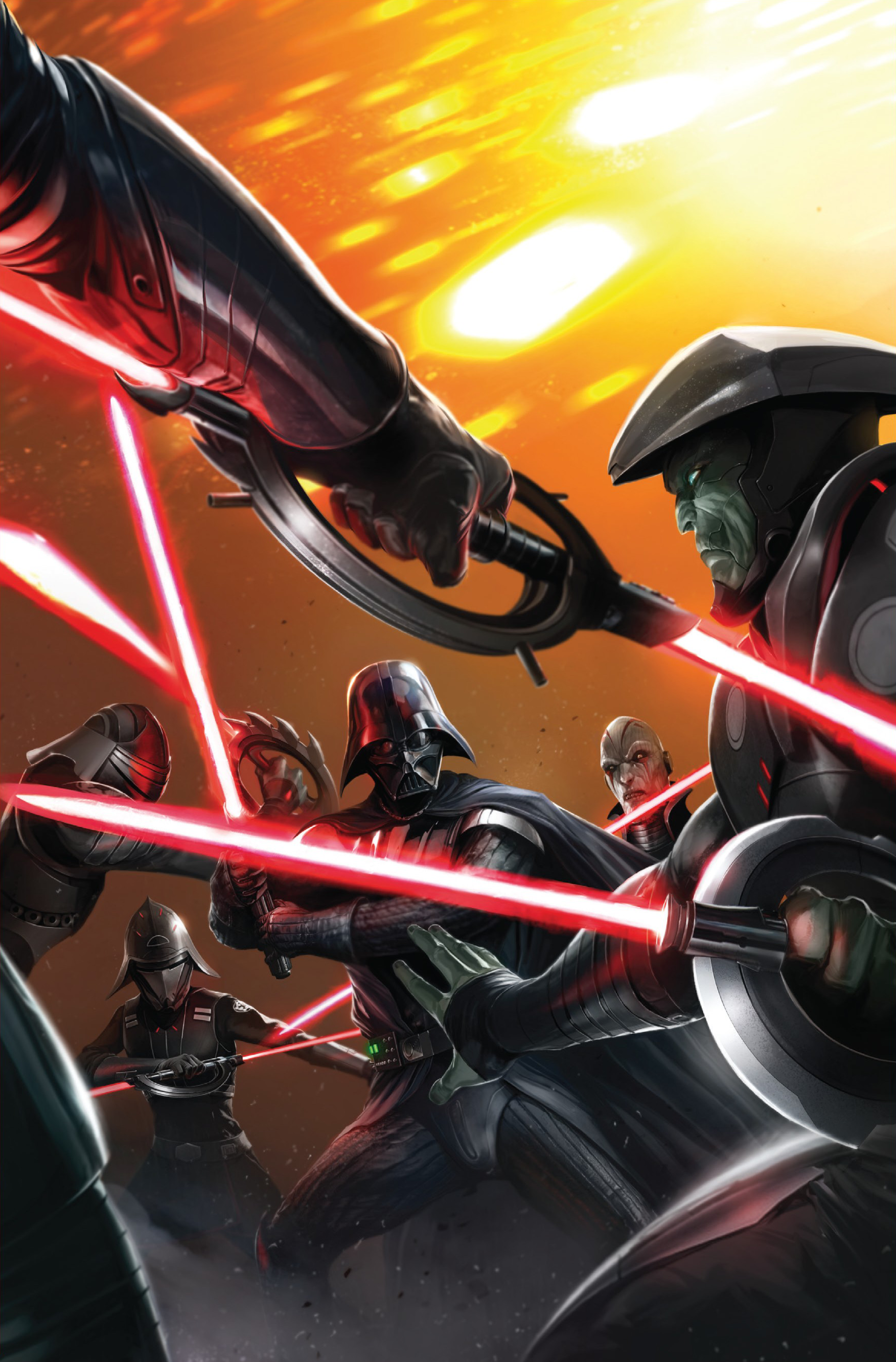 Under Vader's training, the Inquisitors searched the galaxy to destroy all Jedi.