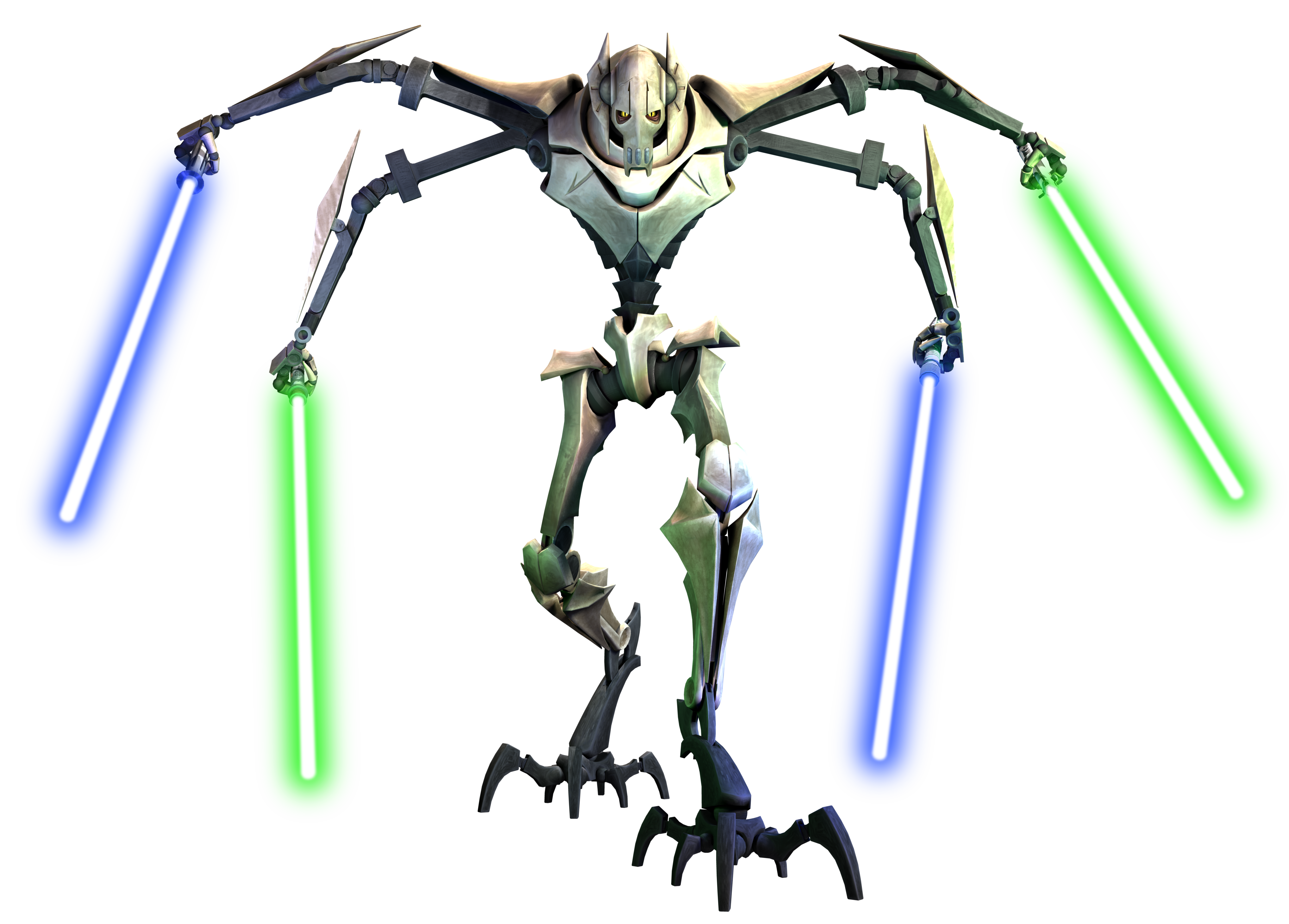 Grievous with all his four arms deployed.